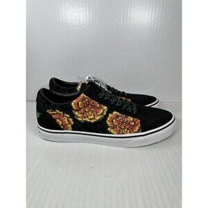 Size 10 Vans Old Skool Dia De Los Muertos Black & Yellow Low Top Skate Shoes NEW